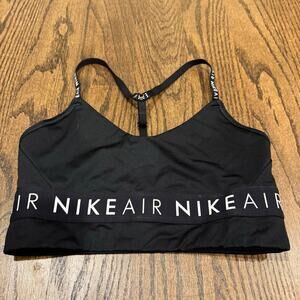 Nike Air Women Indy Dry Fit Sports Bra Black White Size Small Low Impact Support